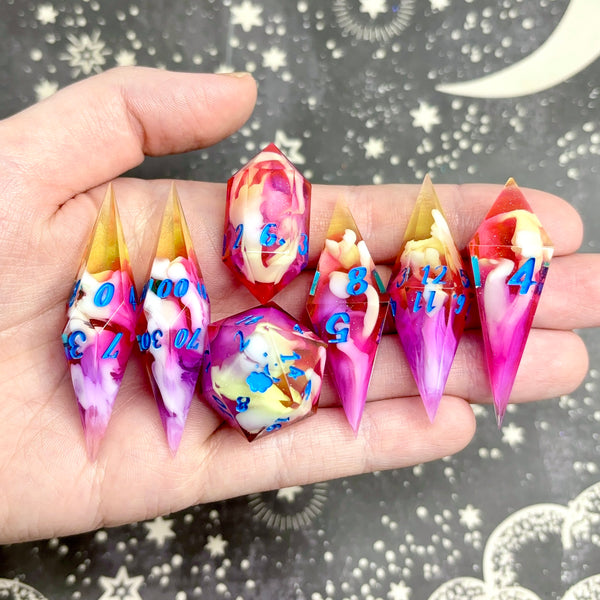 "New Dawn" - Elongated 7 Piece Show Off Set - Logo d20