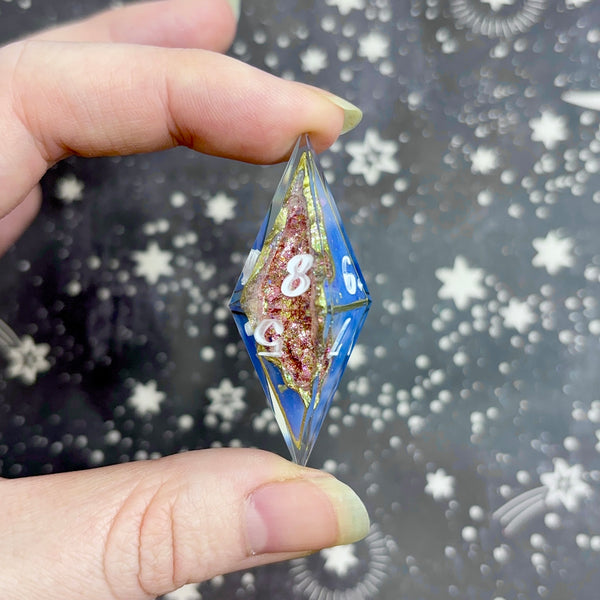 "The Rose Queen" - Elongated 7 Piece Show Off Set - Logo d20