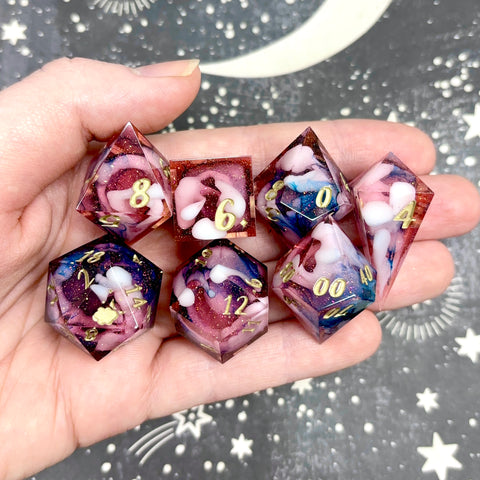 "Heart At Sea" - 7 Piece Show Off Set - Logo d20