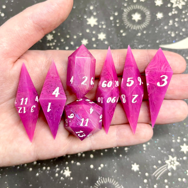 "Subtle Swirls" - Elongated 7 Piece Show Off Set - Logo d20