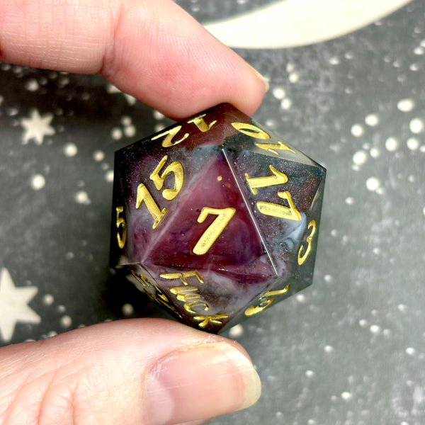 "Below Infernal" - Oversized 28mm Yeet/Fuck d20