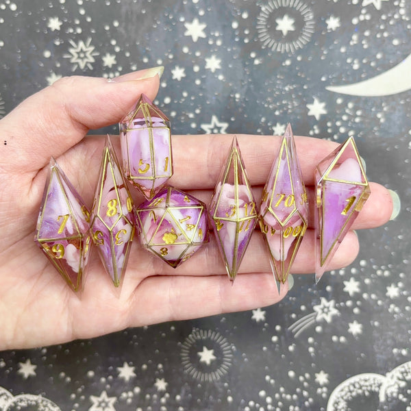 "Caged Princess" - Elongated 7 Piece Show Off Set - Logo d20